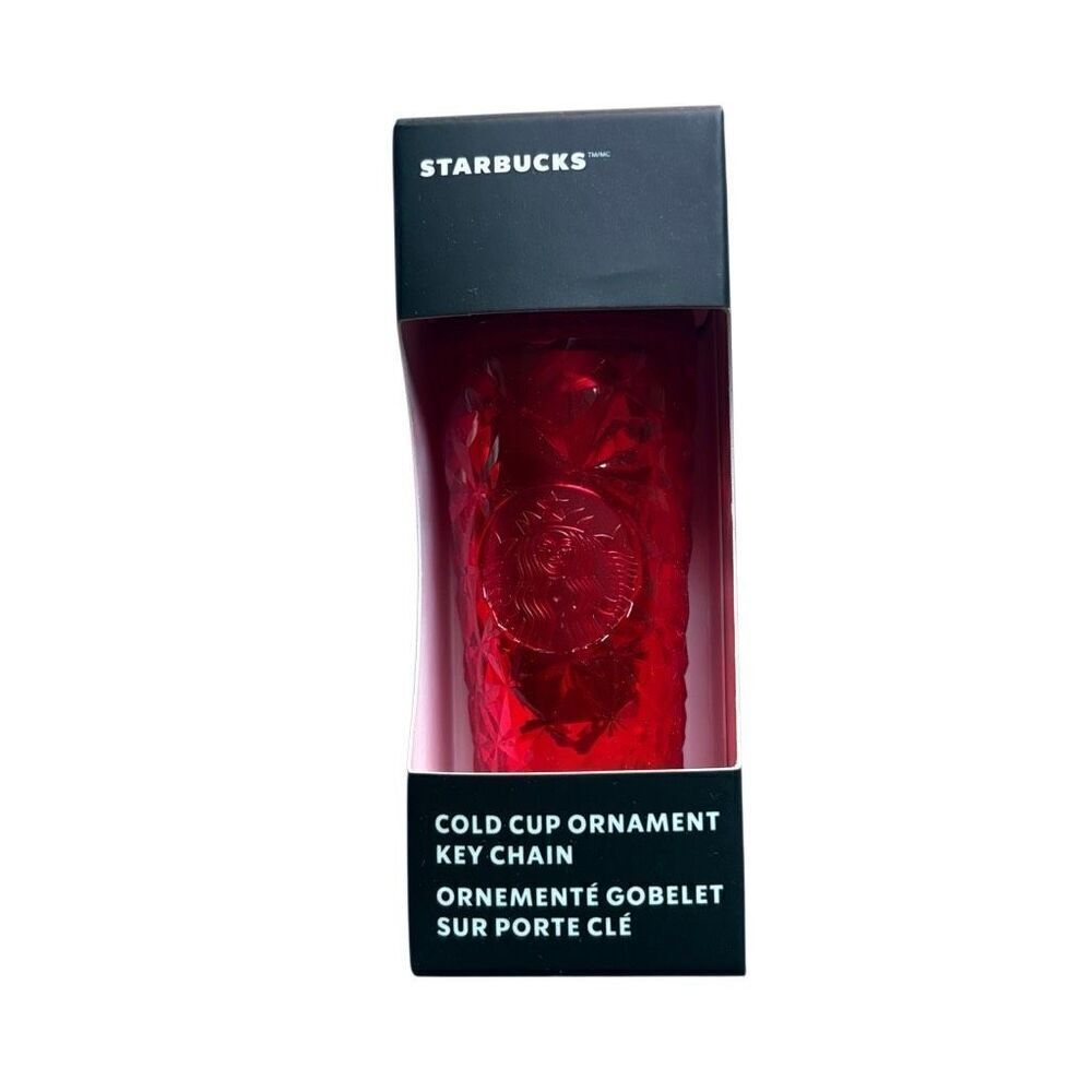 Starbucks Holiday Red Bling Cold Cup Keychain Christmas Ornament 2023 new